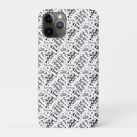 Beste pap in Word Art Black White Vaderdag Case-Mate iPhone Case (Achterkant)