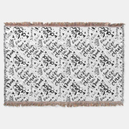 Beste pap in Word Art Black White Vaderdag Deken