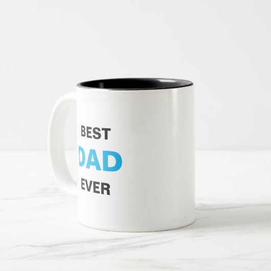 Beste pap kalligrafie in Turquoise Blue en Black Tweekleurige Koffiemok (Voorkant links)