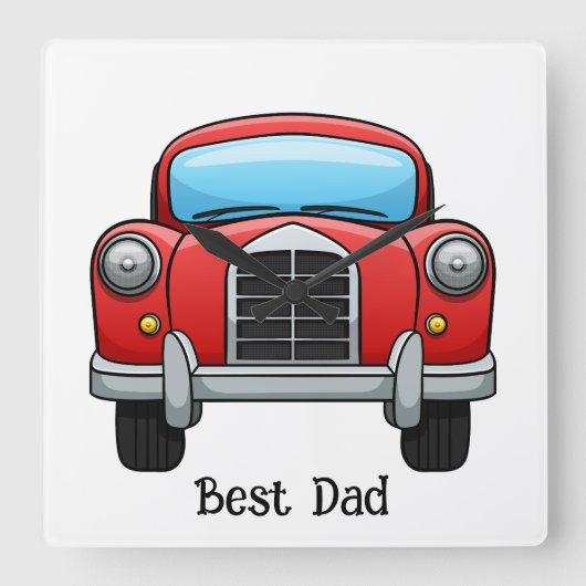 Beste pap-klok. Volledig aanpasbaar. Vierkante Klok (Voorkant)