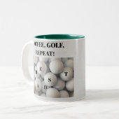 Beste pap. Koffie, golf, herhalen. Tweekleurige Koffiemok (Voorkant links)