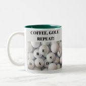 Beste pap. Koffie, golf, herhalen. Tweekleurige Koffiemok (Links)