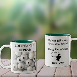 Beste pap. Koffie, golf, herhalen. Tweekleurige Koffiemok