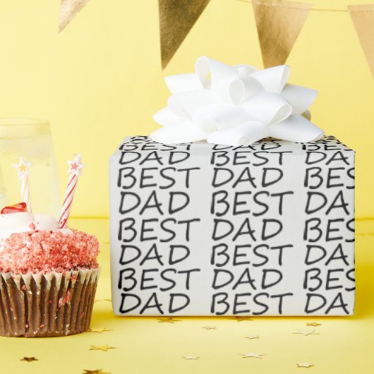 Beste pap lichtgrijs, modern Vaderdag cadeau Cadeaupapier (Verjaardagsfeest)