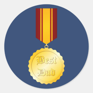 Beste Pap Medaille Broche Vaderdag Ronde Sticker