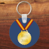 Beste Pap Medaille Vaderdag Sleutelhanger (Achterkant)