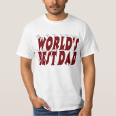 Beste pap met 3d-tekst t-shirt (Voorkant)