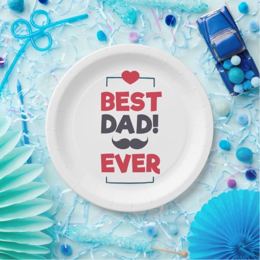 Beste pap met Happy Vaderdag | Bord papier (Feest)