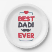 Beste pap met Happy Vaderdag | Bord papier (Voorkant)