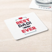 Beste pap met Happy Vaderdag | Onderzetter (Schuin)