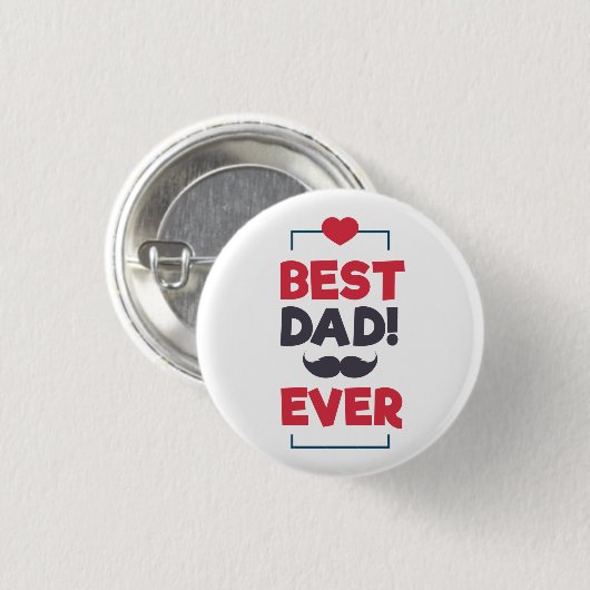 Beste pap met Happy Vaderdag | Pin-Button Ronde Button 3,2 Cm (Voorkant /achterkant)