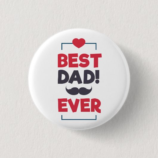 Beste pap met Happy Vaderdag | Pin-Button Ronde Button 3,2 Cm (Voorkant)