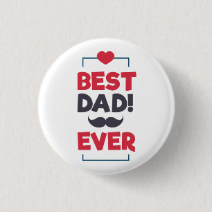 Beste pap met Happy Vaderdag   Pin-Button Ronde Button 3,2 Cm