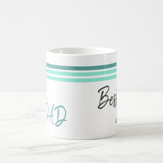 Beste pap Modern Turquoise Script Father Day Koffiemok (Center)