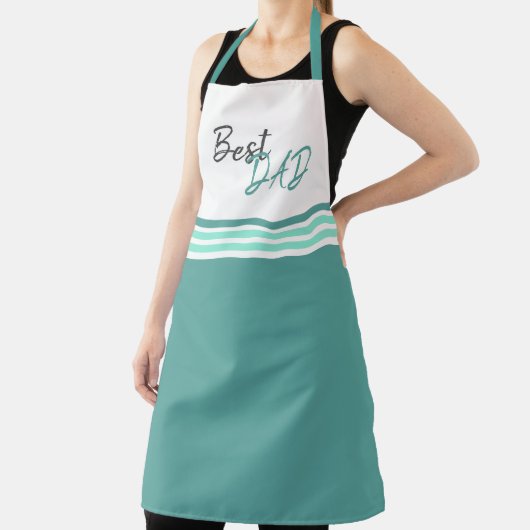 Beste pap Modern Turquoise Script Father Day Schort (Insitu)