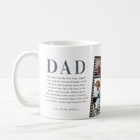 Beste pap | Moderne 8 Fotofilmstrook Collage Koffiemok (Links)