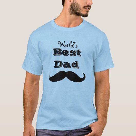 Beste pap Mustache ter wereld T-shirt (Voorkant)