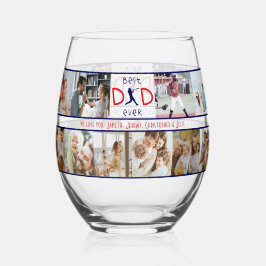 Beste Pap Ooit 20 Fotocollage Moderne Vaders Dag Wijnglas Zonder Voet