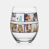 Beste Pap Ooit 20 Fotocollage Moderne Vaders Dag Wijnglas Zonder Voet (Links)