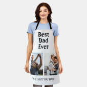 Beste pap ooit 2 Foto Collage Vaderdag Gift Schort (Gedragen)