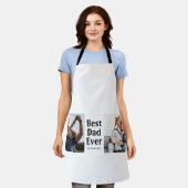 Beste pap ooit 2 Foto Collage Vaderdag Gift Schort (Gedragen)