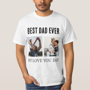 Beste pap ooit 2 Foto Collage Vaderdag Gift T-shirt
