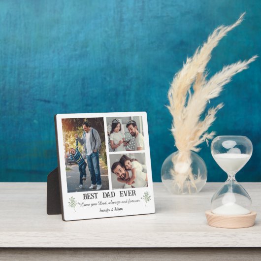 Beste Pap ooit 3 fotocollage vaderdag wit Fotoplaat (Insitu)