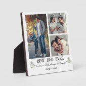 Beste Pap ooit 3 fotocollage vaderdag wit Fotoplaat (Voorkant)