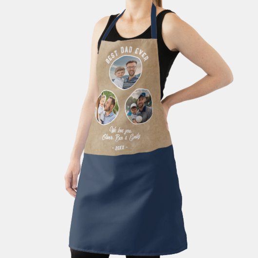 Beste Pap Ooit 3 Foto's Vaderdag Keepsake Schort (Insitu)