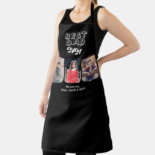 Beste pap ooit 3 Kinder fotocollage Schort (Insitu)