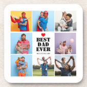Beste Pap Ooit 8 Fotocollage Vaderdag Gift Bier Onderzetter (Voorkant)