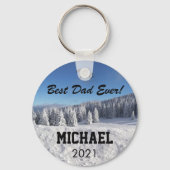 Beste pap ooit Aangepast Foto Aangepast Tekstcadea Sleutelhanger (Voorkant)