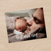 Beste pap ooit aangepast foto modern wit script