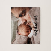 Beste pap ooit aangepast foto modern zwart script legpuzzel (Verticaal)