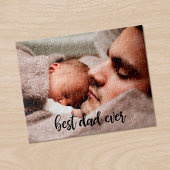 Beste pap ooit aangepast foto modern zwart script legpuzzel