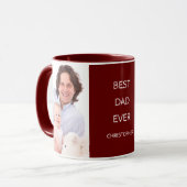 Beste pap ooit Aangepast twee Foto's Mok (Voorkant links)