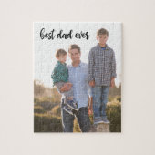 Beste pap ooit aangepast zwart fotoscript legpuzzel (Verticaal)