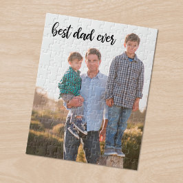 Beste pap ooit aangepast zwart fotoscript legpuzzel