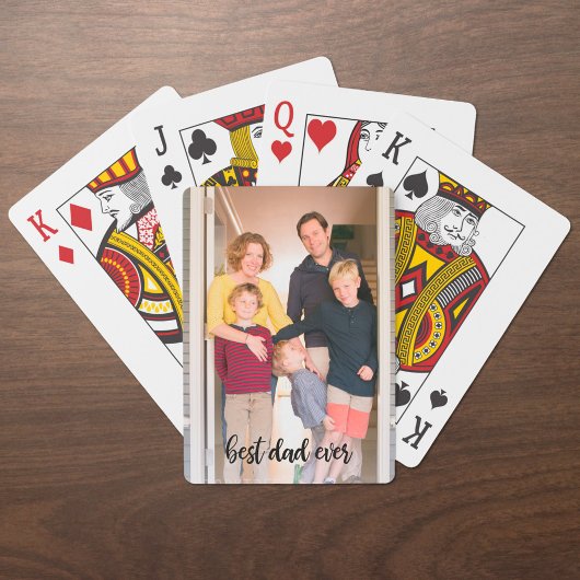 Beste pap ooit aangepast zwart fotoscript pokerkaarten