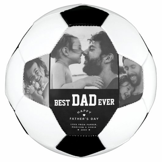 Beste pap ooit Aangepaste Foto Collage Fathers Dag Voetbal (Voorkant)