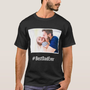 Beste pap ooit - Aangepaste foto met witte hashtag T-shirt