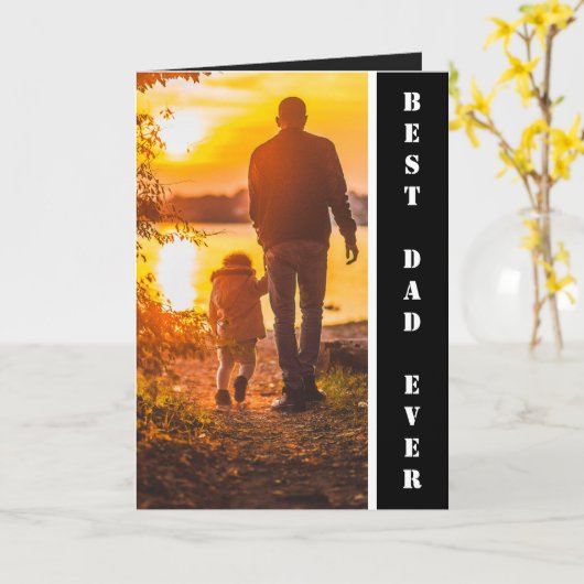 Beste pap ooit - Aangepaste foto-Vaderdag Kaart (Gele Bloem)