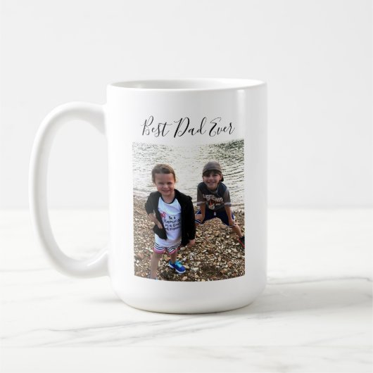 Beste pap ooit aangepaste fotografie Moderne kalli Koffiemok (Links)