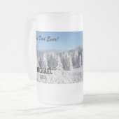 Beste pap ooit aangepaste fototekst op maat matglas bierpul (Voorkant links)