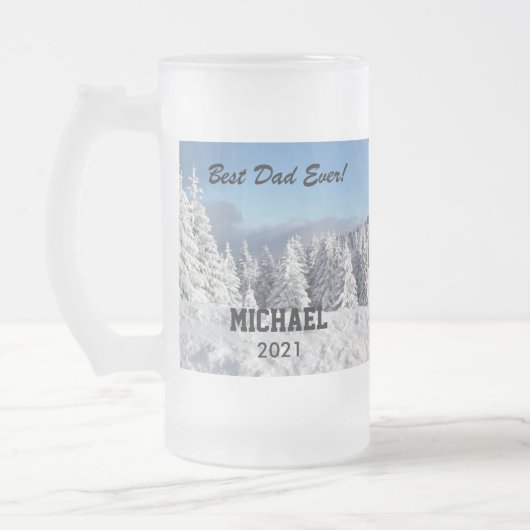 Beste pap ooit aangepaste fototekst op maat matglas bierpul (Links)