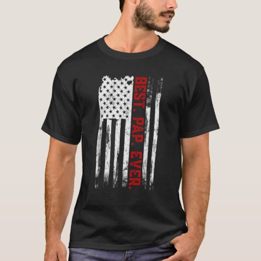 Beste Pap Ooit Amerikaanse vlag Vaderdag cadeau T-shirt (Voorkant)