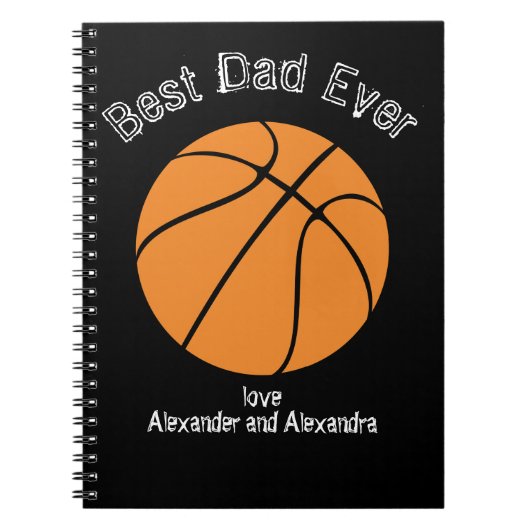 Beste pap ooit Basketball Distress Text Planner Notitieboek (Voorkant)