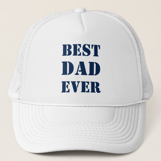 Beste pap ooit blauw-witte, moderne typografie trucker pet (Voorkant)