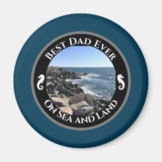 Beste pap ooit blauwe Atlantische Oceaan Rocky Sea Magneet