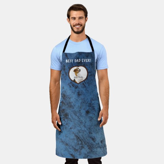 Beste pap ooit, blauwe vaste kleur Foto ondoordrin Schort (Gedragen)
